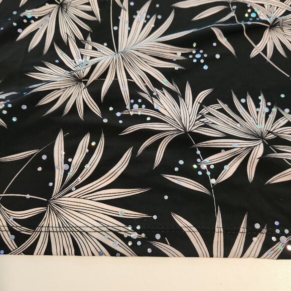 Simonton Says Top Rhinestones Floral Black White‎ Bling Elegant Womens Medium - Picture 6 of 14